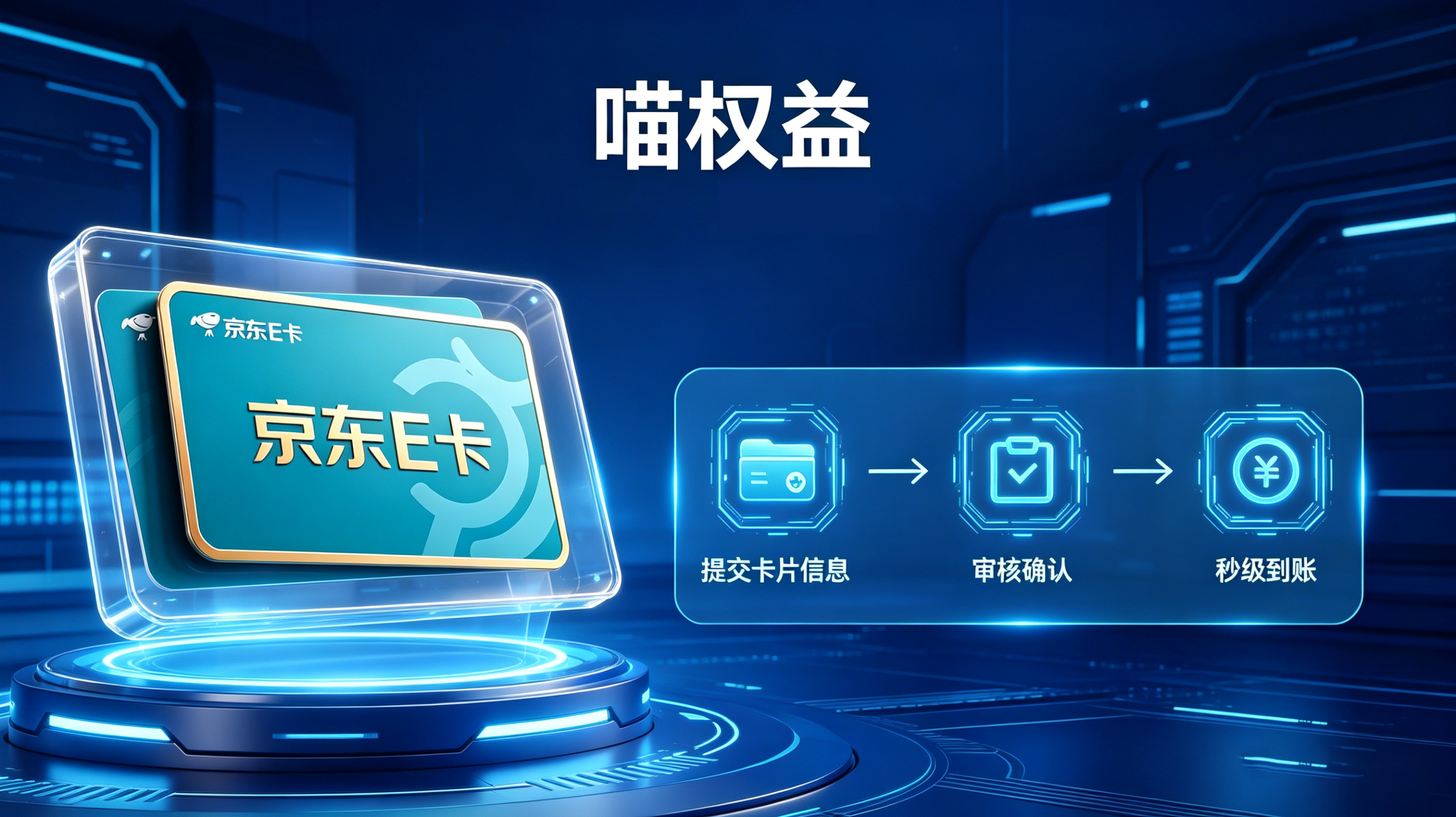 闲置京东 E 卡临近过期别浪费，喵权益高效兑换盘活沉睡资产