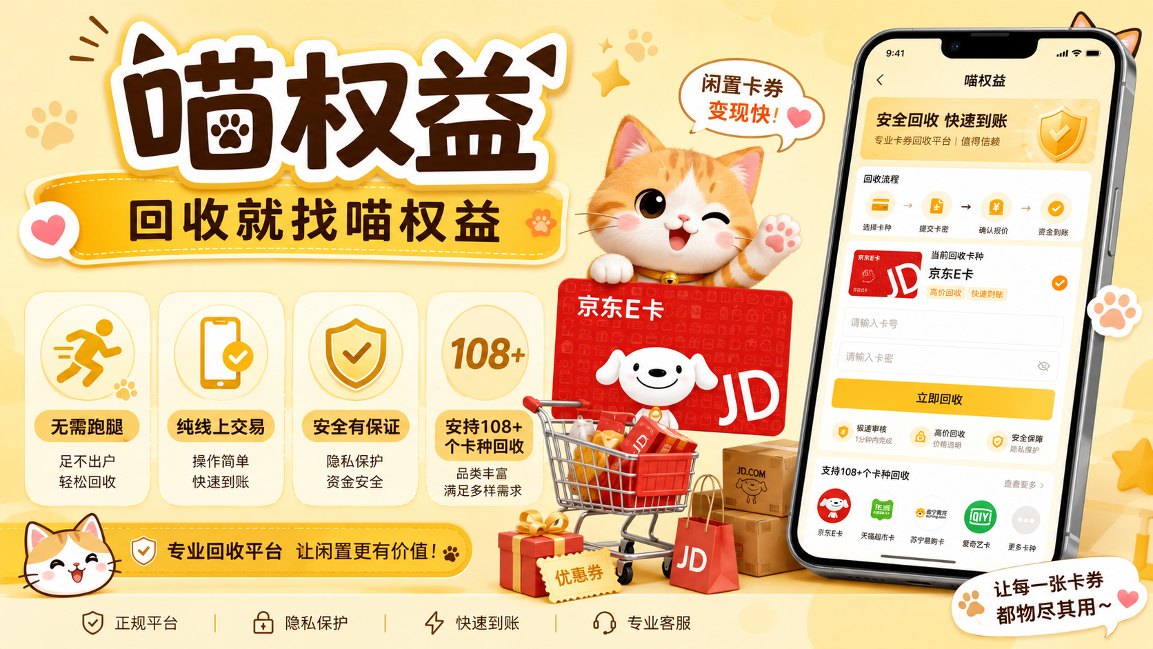 千元京东福利卡不用硬囤货！京东 E 卡多场景使用与线上回收技巧