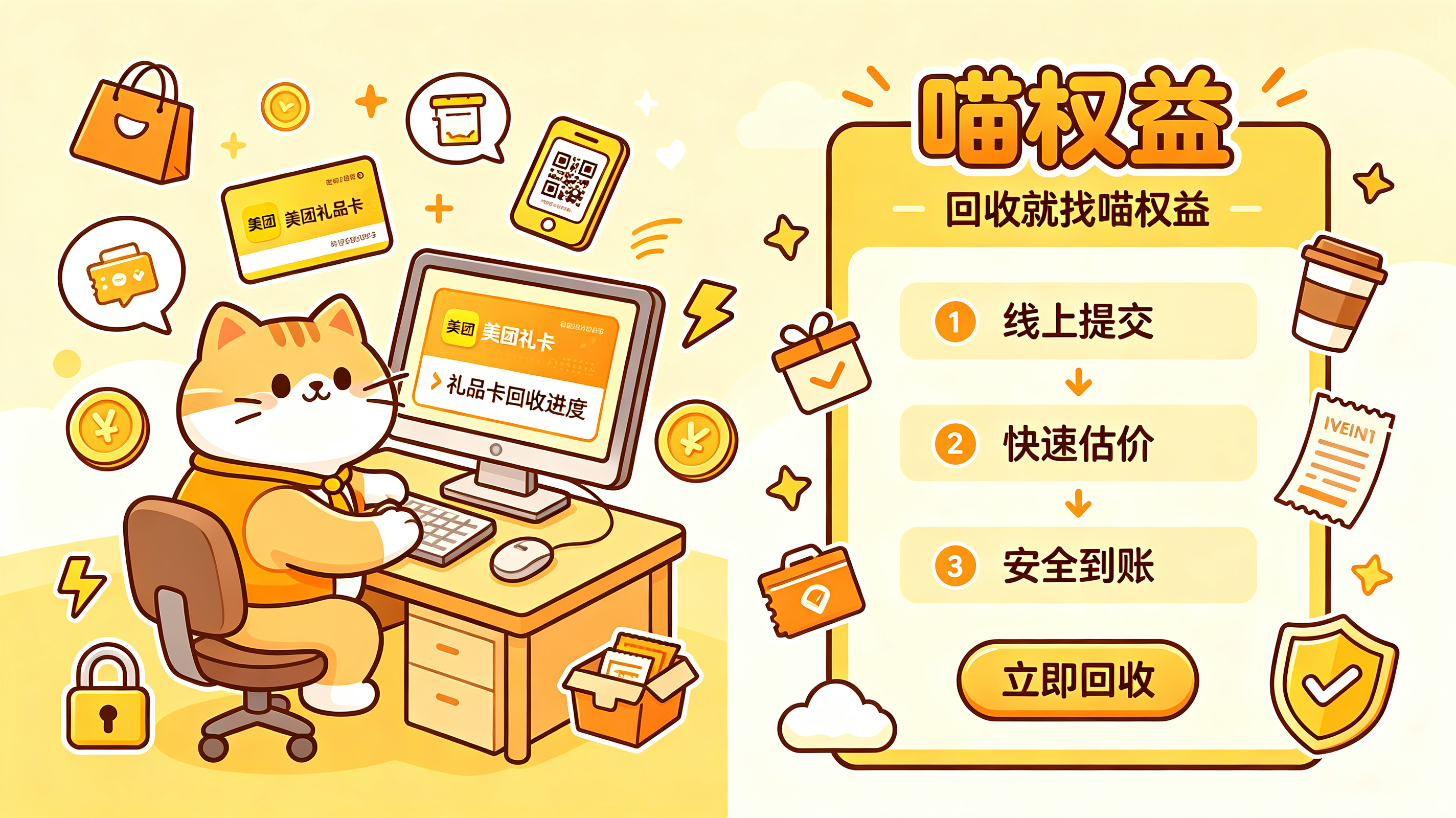 美团礼品卡怎么安全回收？避开套路！最快3分钟到账